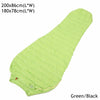 Aegismax Ultralight Lengthened Mummy Sleeping Bag White Goose Down Outdoor Camping Sewn Through Black&Green 200x80cm